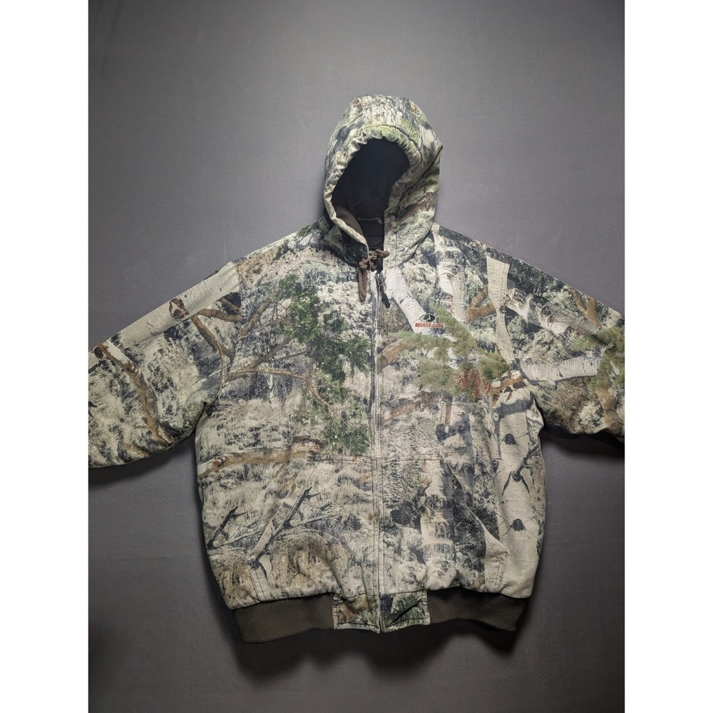 Vintage Mossy Oak Hunting Jacket Men's XL Multicolor Birch Tree Pockets Full Zip